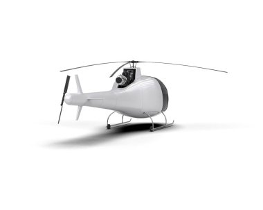 Helikopter beyaz arka planda izole edildi. 3d görüntüleme - illüstrasyon
