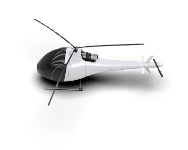 Helikopter beyaz arka planda izole edildi. 3d görüntüleme - illüstrasyon