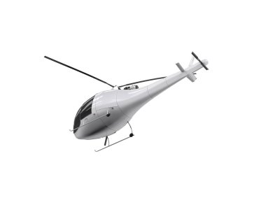Helikopter beyaz arka planda izole edildi. 3d görüntüleme - illüstrasyon