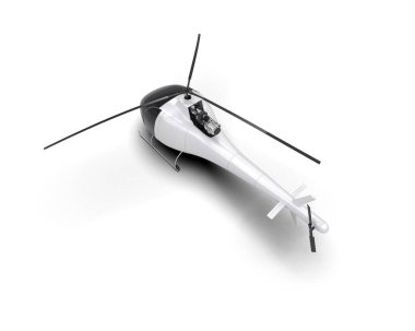 Helikopter beyaz arka planda izole edildi. 3d görüntüleme - illüstrasyon