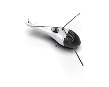 Helikopter beyaz arka planda izole edildi. 3d görüntüleme - illüstrasyon