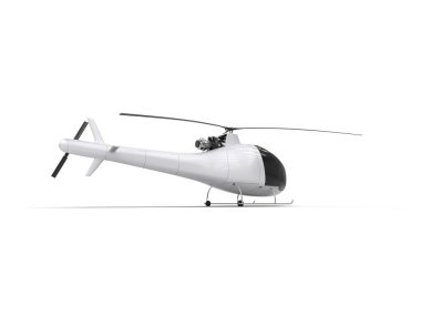 Helikopter beyaz arka planda izole edildi. 3d görüntüleme - illüstrasyon