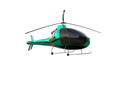 Helikopter beyaz arka planda izole edildi. 3d görüntüleme - illüstrasyon