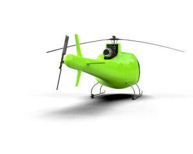 Helikopter beyaz arka planda izole edildi. 3d görüntüleme - illüstrasyon