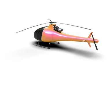 Helikopter beyaz arka planda izole edildi. 3d görüntüleme - illüstrasyon