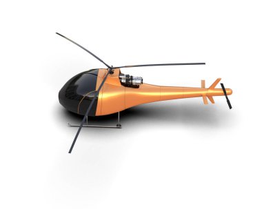 Helikopter beyaz arka planda izole edildi. 3d görüntüleme - illüstrasyon