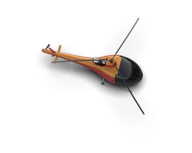 Helikopter beyaz arka planda izole edildi. 3d görüntüleme - illüstrasyon