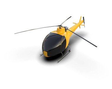 Helikopter beyaz arka planda izole edildi. 3d görüntüleme - illüstrasyon