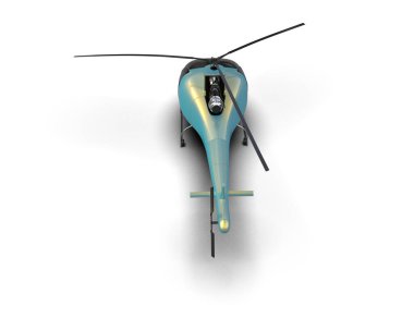 Helikopter beyaz arka planda izole edildi. 3d görüntüleme - illüstrasyon