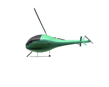 Helikopter beyaz arka planda izole edildi. 3d görüntüleme - illüstrasyon