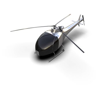 helicopter isolated on white background. 3d rendering - illustration clipart