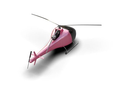 Helikopter beyaz arka planda izole edildi. 3d görüntüleme - illüstrasyon