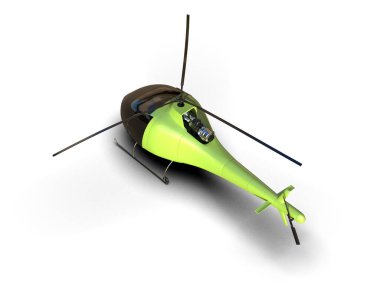 Helikopter beyaz arka planda izole edildi. 3d görüntüleme - illüstrasyon