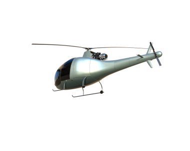Helikopter beyaz arka planda izole edildi. 3d görüntüleme - illüstrasyon