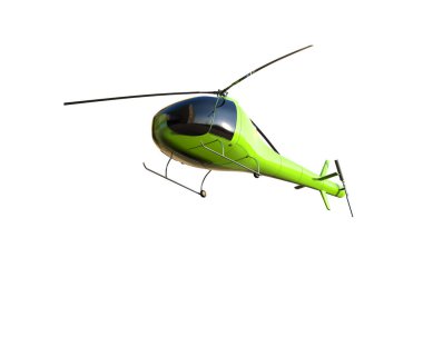 Helikopter beyaz arka planda izole edildi. 3d görüntüleme - illüstrasyon