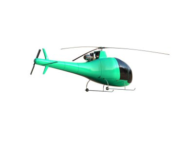 Helikopter beyaz arka planda izole edildi. 3d görüntüleme - illüstrasyon
