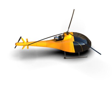 Helikopter beyaz arka planda izole edildi. 3d görüntüleme - illüstrasyon