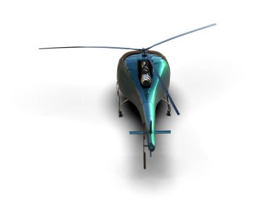Helikopter beyaz arka planda izole edildi. 3d görüntüleme - illüstrasyon