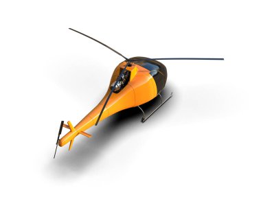 Helikopter beyaz arka planda izole edildi. 3d görüntüleme - illüstrasyon