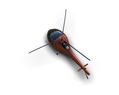 Helikopter beyaz arka planda izole edildi. 3d görüntüleme - illüstrasyon