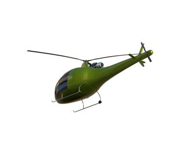 Helikopter beyaz arka planda izole edildi. 3d görüntüleme - illüstrasyon