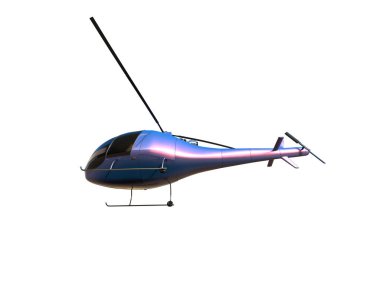 Helikopter beyaz arka planda izole edildi. 3d görüntüleme - illüstrasyon