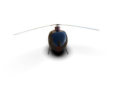 Helikopter beyaz arka planda izole edildi. 3d görüntüleme - illüstrasyon