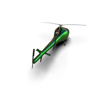 Helikopter beyaz arka planda izole edildi. 3d görüntüleme - illüstrasyon