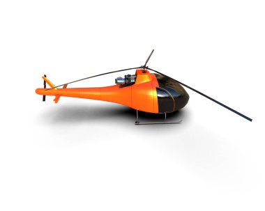 Helikopter beyaz arka planda izole edildi. 3d görüntüleme - illüstrasyon