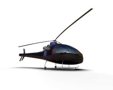 Helikopter beyaz arka planda izole edildi. 3d görüntüleme - illüstrasyon