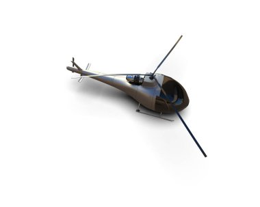 Helikopter beyaz arka planda izole edildi. 3d görüntüleme - illüstrasyon