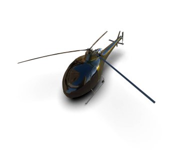 Helikopter beyaz arka planda izole edildi. 3d görüntüleme - illüstrasyon
