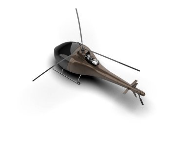 Helikopter beyaz arka planda izole edildi. 3d görüntüleme - illüstrasyon