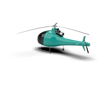 Helikopter beyaz arka planda izole edildi. 3d görüntüleme - illüstrasyon