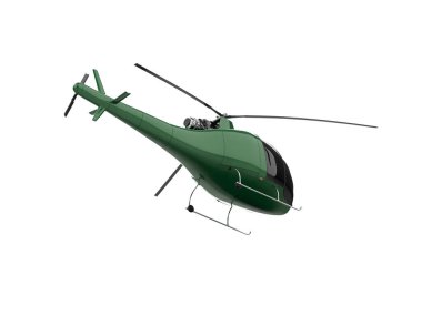 Savaş helikopteri arka planda izole edildi. 3d görüntüleme - illüstrasyon