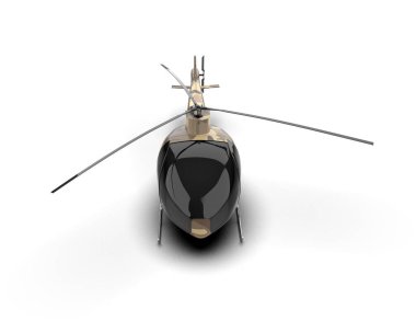 Savaş helikopteri arka planda izole edildi. 3d görüntüleme - illüstrasyon