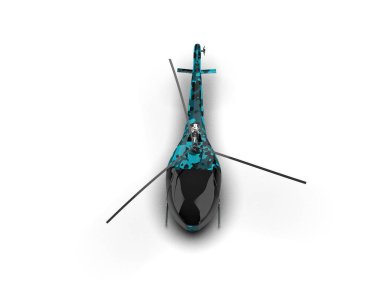 Savaş helikopteri arka planda izole edildi. 3d görüntüleme - illüstrasyon