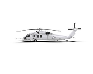 Savaş helikopteri arka planda izole edildi. 3d görüntüleme - illüstrasyon