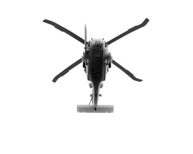 Savaş helikopteri arka planda izole edildi. 3d görüntüleme - illüstrasyon