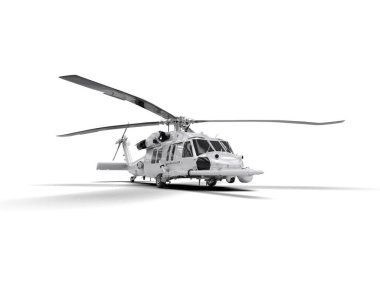 Savaş helikopteri arka planda izole edildi. 3d görüntüleme - illüstrasyon