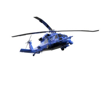 Savaş helikopteri arka planda izole edildi. 3d görüntüleme - illüstrasyon