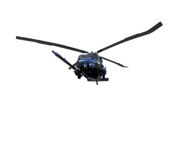 Savaş helikopteri arka planda izole edildi. 3d görüntüleme - illüstrasyon