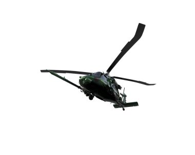Savaş helikopteri arka planda izole edildi. 3d görüntüleme - illüstrasyon