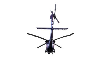 Savaş helikopteri arka planda izole edildi. 3d görüntüleme - illüstrasyon