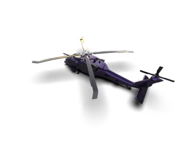 Savaş helikopteri arka planda izole edildi. 3d görüntüleme - illüstrasyon