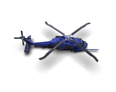 Savaş helikopteri arka planda izole edildi. 3d görüntüleme - illüstrasyon