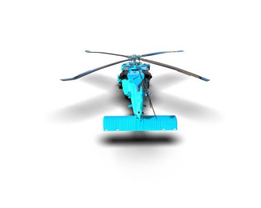 Savaş helikopteri arka planda izole edildi. 3d görüntüleme - illüstrasyon