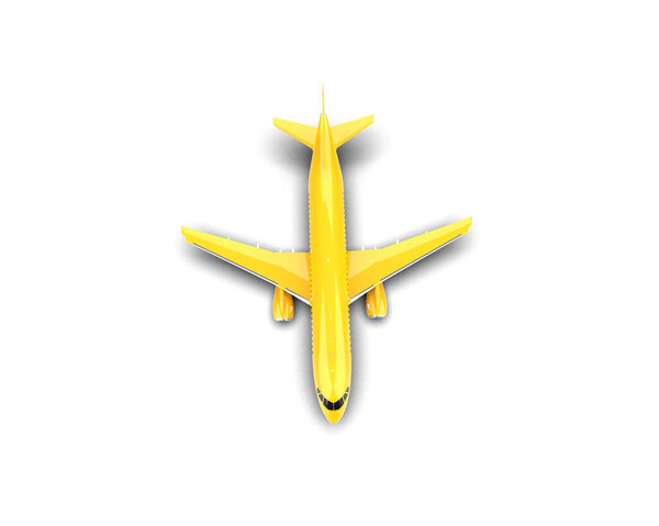 Самолет изолирован на белом фоне. 3D рендеринг - иллюстрация