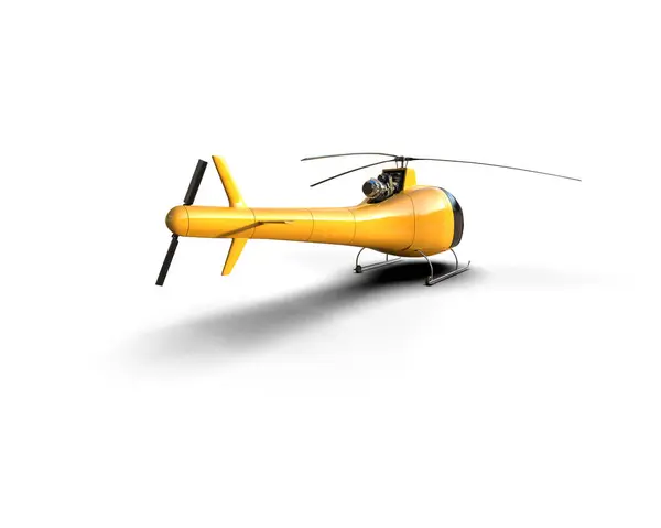 Helicóptero Isolado Fundo Branco Renderização Ilustração — Fotografia de Stock