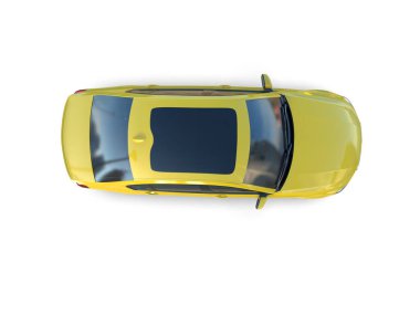 modern sarı araba - yan görünüm